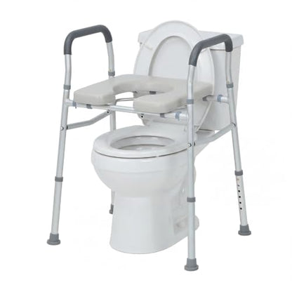 Garvee Toilet Safety Rails - Adjustable Height & Width, | 350lb Capacity, Foldable Bathroom Grab Bars for Seniors, Elderly, Disabled, Pregnant Women, Post-Surgery Recovery