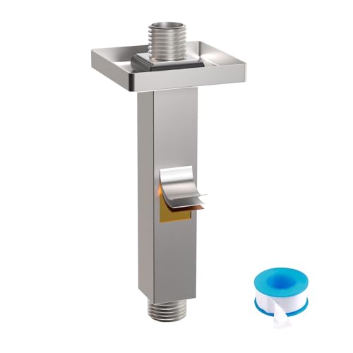 Enga Brass 6-Inch Straight Shower Arm with Flange, Brushed Nickel - color: Brushed Nickel, style: 6 Inch