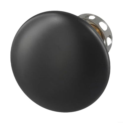 Bathroom Basin Drain With Strainer Basket For Countertop Bathtub, Brass And Ceramic Up Stopper(Black) - color: Black