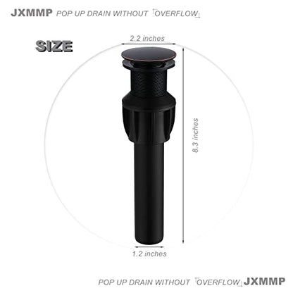 Oil Rubbed Bronze Vessel Sink Faucet with Pop Up Drain and Supply Lines, Stainless Steel Bronze Vanity Faucet Single Hole, JXMMP 1 Handle Bathroom Faucet Oil Rubbed, JXM1001ORB - color: Oil Rubbed Bronze, size: Tall Faucet