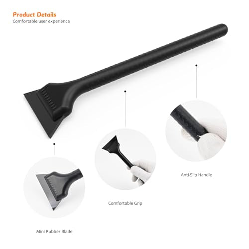 EHDIS Window Tint Tool Mini Quarter Window Squeegee Small Rubber Scraper Kit for Front Windows Rear Glass Shower Cleaning, Auto Car Glass Film Installation