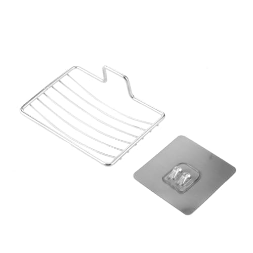 2pcs Double Layer Soap Drainer Wall Mount Soap Holder Stainless Steel Suction Cup Draining Easy Clean Bathroom Supplies