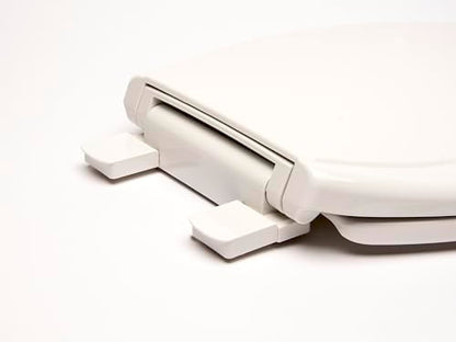 2Q1R6-00 Builder Grade Slow Close Plastic Toilet Seat with Vari-Adjust Lok-Down R'N'C Hinge and Quik-Lok Mounting Hardware, Round, White - color: White, style: Round