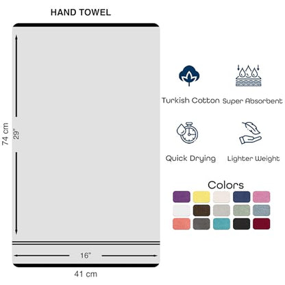 Hawmam Linen Cool Grey Hand Towels 4-Pack - 16x29 Turkish Cotton Premium Quality Soft - Small Towels for Bathroom - color: Cool Grey, size: 16 in x 29 in Hand Towel 4 Pack