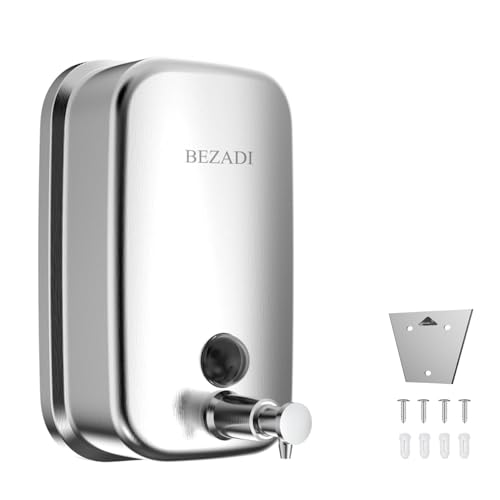 Commercial Soap Dispenser Stainless Steel Wall Mount for Bathroom and Kitchen with Premium Anti-Leak Pump and Corrosion-Proof Lining 17oz/500ml 8182 - size: 500ml