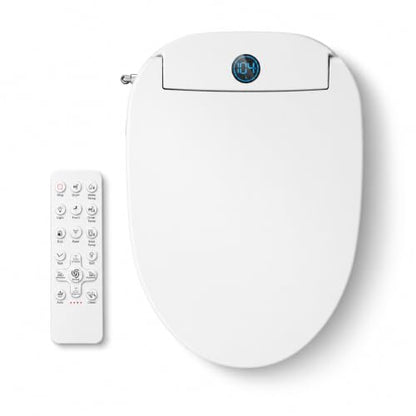 GAICOM Bidet Toilet Seat Elongated, Electric Smart Heated Toilet Seat | Instant Warm Water & Dryer, Multiple Cleaning Modes, Remote Control, Self-Clean Nozzle, Soft Closed, Night Light - color: Ivory