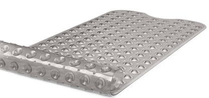 Extra-Long Non-Slip Bathtub & Shower Mat 39”x16” (Smooth/Non-Textured Tubs Only) Safe, Clean, Machine-Washable, Superior Grip&Drainage, Vinyl, Transparent Gray (Grey) - color: Transparent Gray (Grey), size: 39" x 16" (Rectangular)