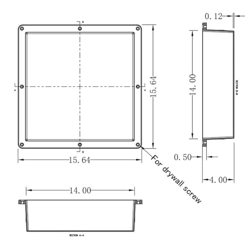 Shower Niche Insert Tile Ready, Black Recessed Bathroom Niche for Shower Wall, 15.65" L x 15.65" W x 4" D Shower Shelf for Inside Shower, Shampoo & Toiletries Storage, Easy to Installation Never Leak - size: 15.65" L x 15.65" W x 4" D