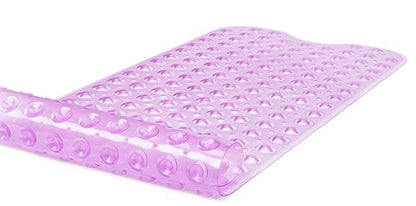 Extra-Long Non-Slip Bathtub & Shower Mat 39”x16” (Smooth/Non-Textured Tubs Only) Safe, Clean, Machine-Washable, Superior Grip&Drainage, Vinyl, Transparent Purple - color: Transparent Purple, size: 39" x 16" (Rectangular)