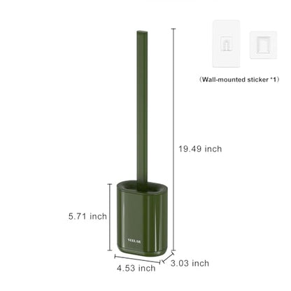 Toilet Brush and Holder Set - Wall Mounted Bathroom Scrub Brush, Toilet Bowl Brush and Plunger Set for Bathroom Cleaner (Green) - color: Green