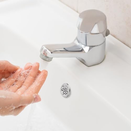 6 Pack Sink Overflow Ring Bathroom Sink Overflow Trim Ring Stainless Steel Mesh Round Hole Cover for Bathroom Kitchen Sink Basin Trim Overflow Cover