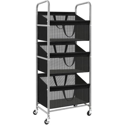 STO STO 3-Tier Vertical Rolling Laundry Hamper, Removable Bags, Black Mesh | 120L Capacity, Space-Saving Vertical Design, Rust-Resistant Steel Frame, Lockable Wheels, Ideal for Apartments & Small Spaces - color: Black Mesh, size: 3-Tier