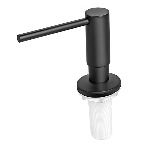 Samodra Sink Soap Dispenser, Metal Pump Head Liquid Lotion Countertop Kitchen Bathroom Soap Dispenser with 17 OZ PET Bottle (Black Matte) - color: Black Matte