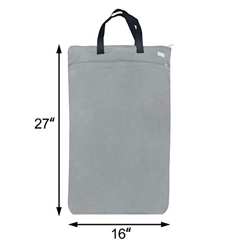 wegreeco Reusable Hanging Wet Dry Cloth Diaper Bag (Grey) - color: Grey