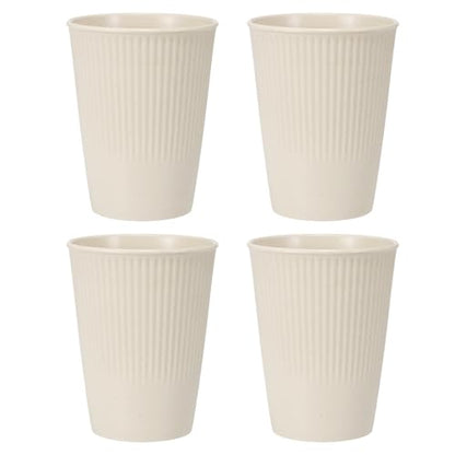 uxcell 4 Pcs Simple Toothbrush Cup, 3.3 x 3.3 x 4.2 Dishwasher Safe Bathroom Tumbler Reusable Plastic Cup Set for Storing Toothpaste Combs, Beige - color: Beige