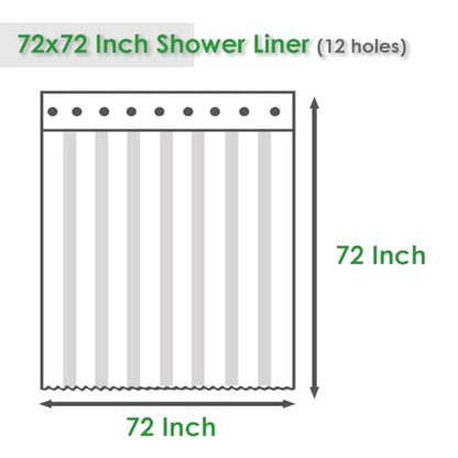 Heavy Duty Shower Curtain Liner, 8G EVA Plastic Shower Curtain with 3 Strong Weighted Magnets, Waterproof Shower Liner for Bathroom, 3D Square, 72 x 72 Inch - color: 3d Square, size: 72"W x 72"L (Pack of 1)