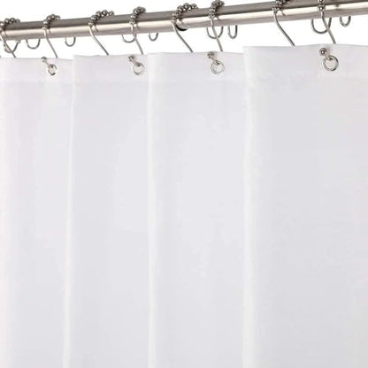 Small Stall Shower Curtain Liner Washable, 36 x 72 Inches, Fabric Shower Liner with 2 Bottom Stones, Narrow Waterproof RV Shower Curtain Liner, 6 Grommet Holes, Hotel Quality, White - color: White, size: 36"W x 72"L (Pack of 1)