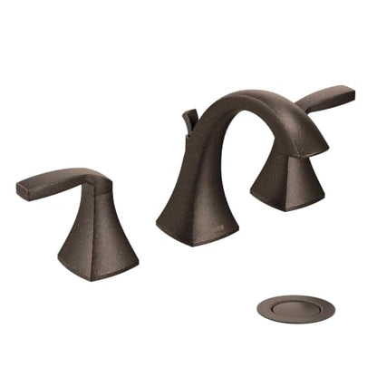 Moen Voss Oil-Rubbed Bronze Two-Handle Widespread Bathroom Sink Faucet Trim Kit, Valve Included, TV6905ORB - color: Oil Rubbed Bronze