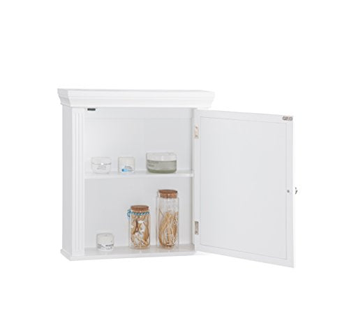 Teamson Home Stratford Floor Cabinet, White, Single-Door | Removable, Freestanding, Wooden, Chrome Knobs - color: White, style: Traditional