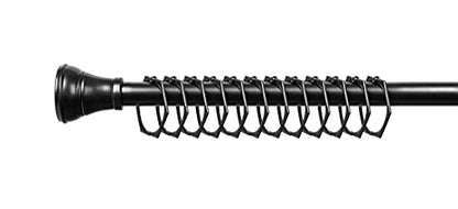 HK9BK Shower Curtain Rings for Bathroom Black - Set of 12 - color: Black