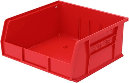 Akro-Mils 30235 AkroBins Plastic Storage Bins, 11"x11"x5", Red, 6-Pack | Space-Saving Stackable Bins for Garage, Pantry, Craft Organization - color: Red