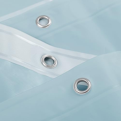 Barossa Design Shower Curtain Liner Light Blue, Standard Size | Premium PEVA, BPA & PVC Free, No Chemical Smell, Metal Grommets, Lightweight Shower Curtain with 3 Magnets for Bathroom - color: Light Blue, size: 72"W x 72"L (Pack of 1)