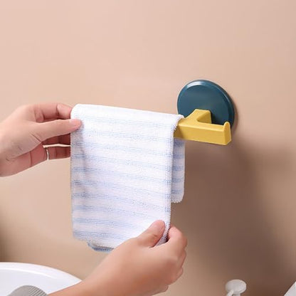 Multifunctional Simple Adhesive Towel Bar Rustproof Plastic Towel Bar for Bathroom Towel Holder Wall Mounted Drill-Free Installation Sturdy Design