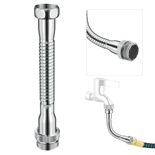 4.7" Flexible Faucet Hose with 3/4" Faucet Hose Adapter | Flexible Kitchen Sink Faucet Adapter to Garden Hose for Male 3/4 Inch & 55/64 Inch to 3/4 Inch GHT - color: Faucet Hose Adapter-C