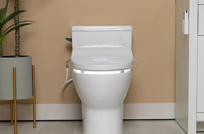 ALPHA BIDET JX2 Elongated Bidet Toilet Seat, White, Endless Warm Water, *NEW* Bowl Mist, LED Light, Quiet Operation, Wireless Remote, Stainless Steel Nozzle, Sittable Lid, 3 Year Warranty - color: White, size: Elongated