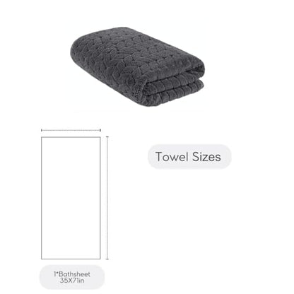 BAGNO MILANO Turkish Cotton Bath Towels, Hand Towels - Soft Plush Jacquard Collection - Highly Absorbent Towel Set (Grey, Bath Sheet 35x70) - color: Grey, size: Bath Sheet 35x70