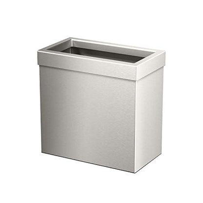 Gatco Modern Rectangle Wastebasket, Satin Nickel - Stainless Steel Trash Can with Removable Lid, Leakproof, 3 Gallon Capacity for Bathroom, Bedroom, Kitchen, or Office - color: Satin Nickel
