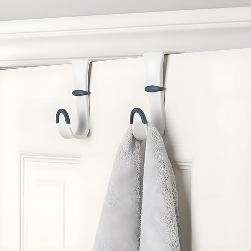Bexter 4-Pack Over-Door Hooks – Heavy-Duty Plastic with Non-Slip Rubber Grip & Door Protection