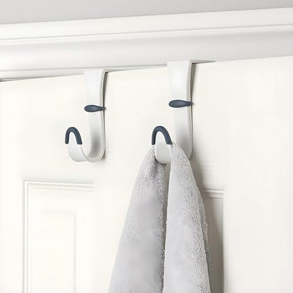 Bexter 4-Pack Over-Door Hooks – Heavy-Duty Plastic with Non-Slip Rubber Grip & Door Protection