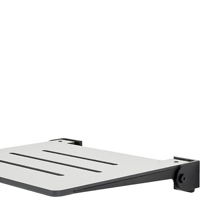 Seachrome 18 inch Silhouette Slimline Folding Wall Mount Shower Bench Seat, Light Gray Seat with Matte Black Frame - color: Light Gray With Matte Black Frame