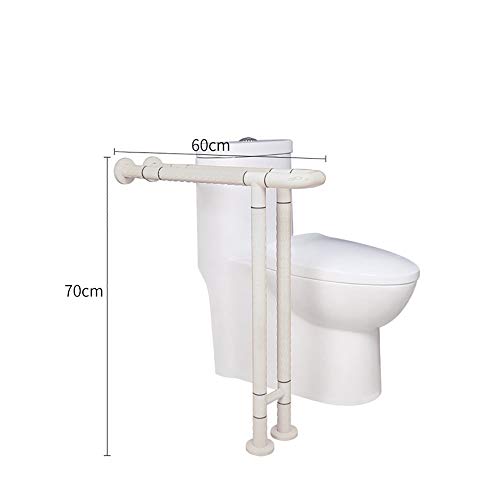 Bathroom Grab Bar Safety Support Rail, Toilet Bars with Legs,Wall Mounted Handrail Bracket,Elderly Freestanding Bars,Nylon Stainless Steel Bar,Ba - color: White, size: 60×70cm