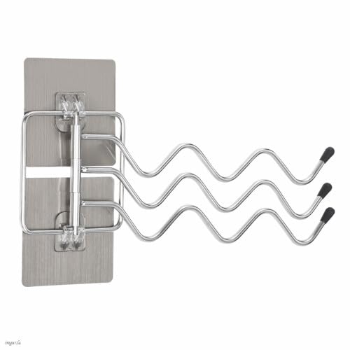 HOMOTEK Swivel Towel Rack Adhesive Stainless Steel Towel Hanger 3-Arm Towel Bar, Space Saving Towel Holder Rack for Bathroom Kitchen, Brushed Finish 1 Pack
