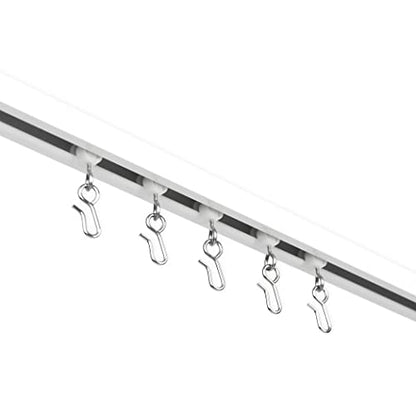 Curtain Track - Ceiling Mounted Curtain Rail for Curtains, Drapes, and Room Dividers - USA Made - Large (20 Feet), Pure White - color: Pure White, size: Large (20 Feet)