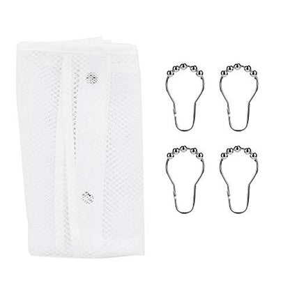 6 Pockets Mesh Shower Organiser Bathroom Over The Door Hanging Mesh Pockets Storage Bag Holder Hanging Caddy with Hooks Quick Dry Bathroom Storage Basket