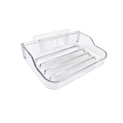 Soap Bar Holder for Shower Wall Mounted, Soap Dish Container Saver Strong Adhesive No Drilling for Bathroom Kitchen Sink, Clear
