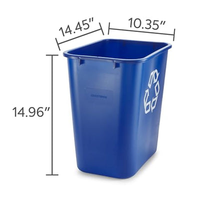 COASTWIDE Professional Plastic Indoor Recycling Wastebasket Without Lid, Blue,Plastic, 7 Gallon (CW56432) - color: Blue, size: 7 Gal., style: 1 Pack