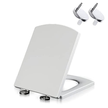 Modern Luxury White Square Toilet Seat Lid with Quick Release and 360 Adjustable Hinges, Easy Clean, Wit-03a Color Options - size: 03b