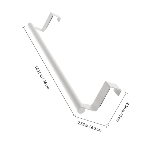 Cabinet Towel Rack Stainless Steel Single Bar Over Door Holder for Kitchen | And Bathroom Hanging Dish Cloth Storage Organizer White Large