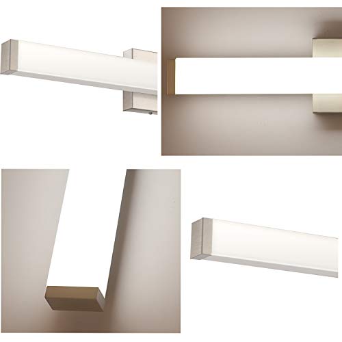Bathroom Vanity Light Brushed Nickel Square LED 24 inch 14W 4000K Natural White Light Wall Bar Lighting Fixtures Over Mirror (Brushed Nickel, 40in) - color: Brushed Nickel, size: 40in