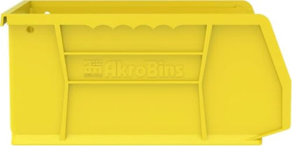 Akro-Mils 30235 AkroBins Plastic Storage Bins, 11"x11"x5", Yellow, 6-Pack | Space-Saving Stackable Bins for Garage, Pantry, Craft Organization - color: Yellow