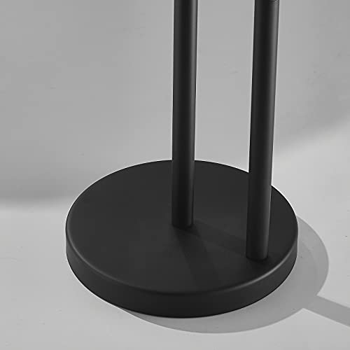 Toilet Paper Roll Holder Stand, NEWRAIN Bathroom Free Standing Toilet Tissue Paper Roll Holder Stand with Reserve Function,Matte Black - color: Matte Black