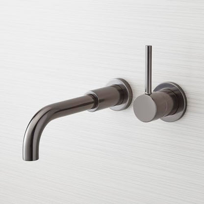 Signature Hardware 483899 Lexia 1.2 GPM Wall Mounted Widespread Bathroom Faucet with Pop-Up Drain Assembly - color: Matte Black