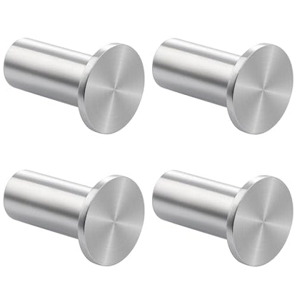 SAYAYO Brushed Nickel Towel Hooks for Bathrooms, Heavy Duty Wall Hooks | Modern Coat Hook for Hanging, SUS 304 Stainless Steel Robe Hook, 4 PCS - color: Brushed Nickel