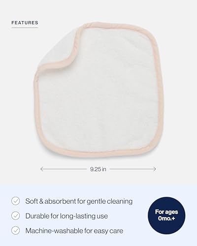 Lalo Baby Washcloths 3-Pack - 100% Organic Cotton, Soft & Absorbent, Gentle on Sensitive Skin, Machine Washable Soft Kids Washcloths - Grapefruit - color: Grapefruit