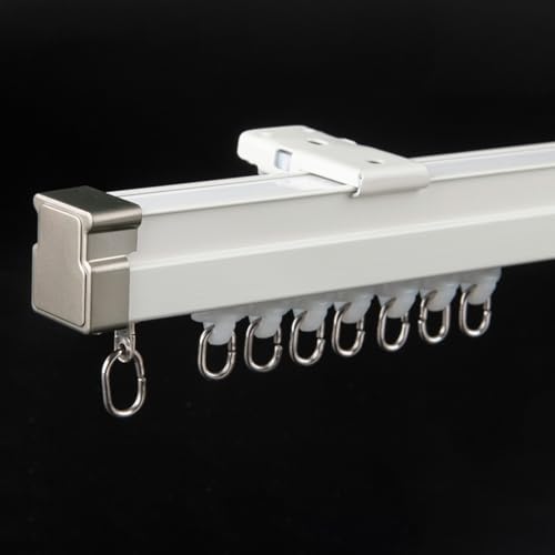 White Curved Curtain Track Ceiling Mount Heavy Duty, Wall Mounting Shower Closets Curtains Bendable Rail 50 45 40 35 30 25 20 15 10 5 ft, for Privacy in Open Rooms(Ceiling Mount,1m/3.2ft) - color: Ceiling Mount, size: 1m/3.2ft