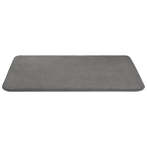 American Soft Linen 21x32 Fluffy Foamed Slip Reducer Bath Rug, Machine Washable Area Bath Mat Rugs for Bathroom, Gray - color: Dark Gray, style: 21x32" Fluffy Foamed Bath Mat
